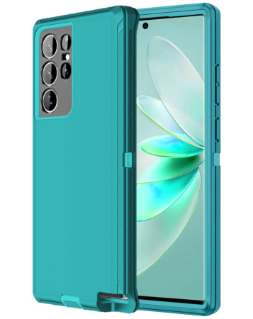 Heavy Duty Case for Galaxy S22 Ultra (TEAL) (Only Ground Shipping)