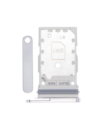 Order the Dual Sim Card Tray for the Galaxy S22 Ultra 5G in Phantom White.
