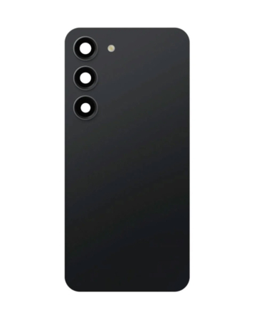 Stock up on the back glass with camera lens for Galaxy S23 US and international versions in phantom black. Service pack.