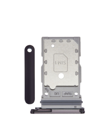 Order the dual SIM card tray for Galaxy S23 and S23 Plus in phantom black.