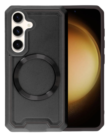 Galaxy S24 / S25 Slim Non-Slip Transparent Matte Wireless Charging Case - BLACK (Only Ground Shipping)