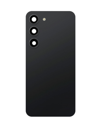 Order the back glass with camera lens and adhesive for Galaxy S23 Plus in phantom black. No logo.