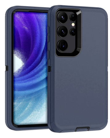 Heavy Duty Case for Galaxy S23 Ultra (DARK BLUE & BLACK) (Only Ground Shipping)