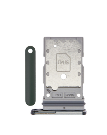 Stock up on the dual SIM card tray for Galaxy S23 Ultra in green.