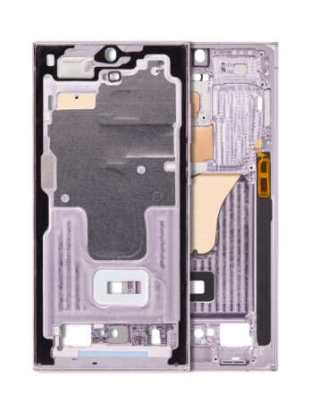 Grab the wholesale deals on the middle frame housing for Galaxy S23 Ultra, US or International version, service pack, in lavender.