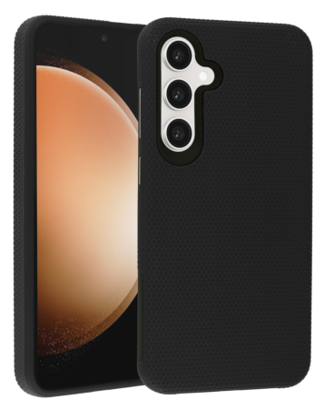 Shock Absorption Protective Dual Layer Case - BLACK for Galaxy S24FE (Only Ground Shipping)
