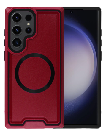 Non-Slip Translucent Matte Wireless Charging Case - RED for Galaxy S24 Ultra (Only Ground Shipping)