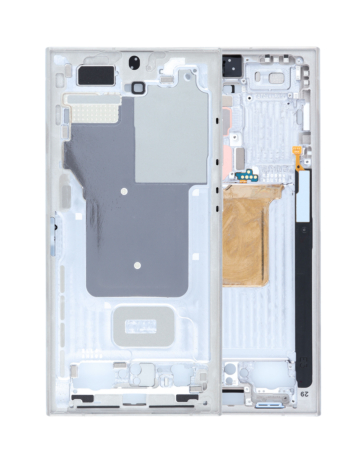 Shop the Middle Frame Housing for Galaxy S24 Ultra, service pack, in titanium gray, violet, or orange.
