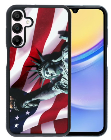 Printing Aluminum Plate Case Statue of Liberty - Style 2 for Galaxy S24 / S25 (Only Ground Shipping)