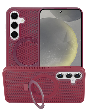 Heat Dissipation Case with Kickstand - WINE RED for Galaxy S24 / S25 (Only Ground Shipping)