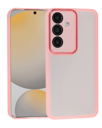 Soft Silicone Transparent Case - PINK for Galaxy S24 / S25 (Only Ground Shipping)