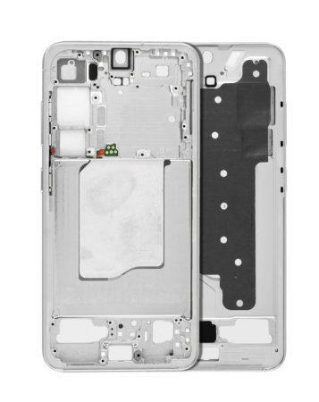 Shop the middle frame housing for Galaxy S25, model S931, North American version in silver shadow.