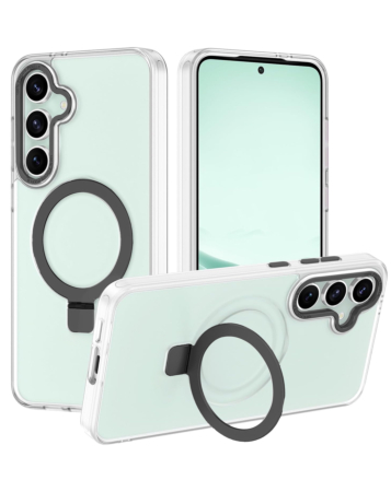 Carbon Wireless Charging Case with Ring Stand - CLEAR for Galaxy S24 / S25 (Only Ground Shipping)