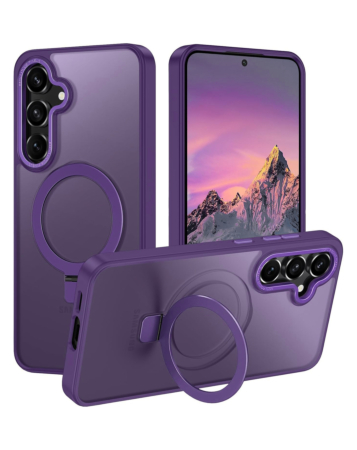 Carbon Wireless Charging Case with Ring Stand - PURPLE for Galaxy S24 / S25 (Only Ground Shipping)