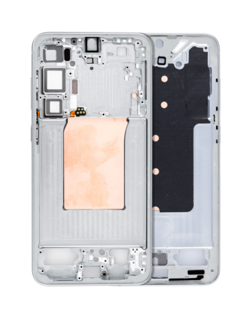 Shop the Middle Frame Housing for Galaxy S25 Plus, model S936, North American version, in silver shadow.