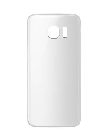 Purchase the white back glass with camera lens and adhesive for Galaxy S7, no logo.