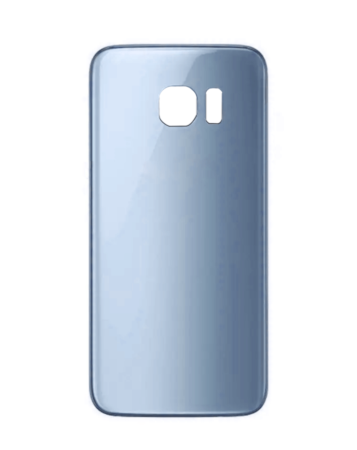 Purchase the back glass with camera lens and adhesive for Galaxy S7 Edge, no logo, in Coral Blue.