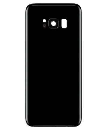 Back Glass with Camera Lens and Adhesive for Galaxy S8 (NO LOGO) (BLACK)