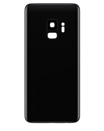 Back Glass with Camera Lens and Adhesive for Galaxy S9 (NO LOGO) (MIDNIGHT BLACK)