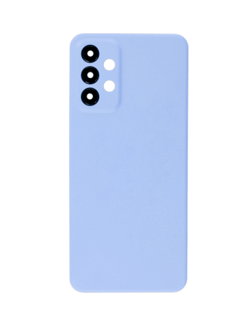 Stock up on the Blue Back Glass with Camera Lens and Adhesive for Galaxy A23 5G A236U 2022 without logo.
