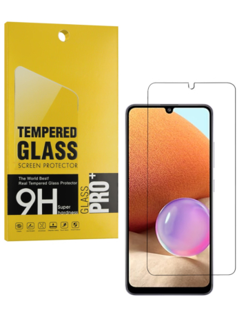 Stock up on the Clear Tempered Glass for Galaxy A32 A325, 2.5D design, one piece pack.
