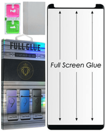 Order the Full Glue Tempered Glass for Galaxy Note 9, case-friendly, 3D curved, one piece.