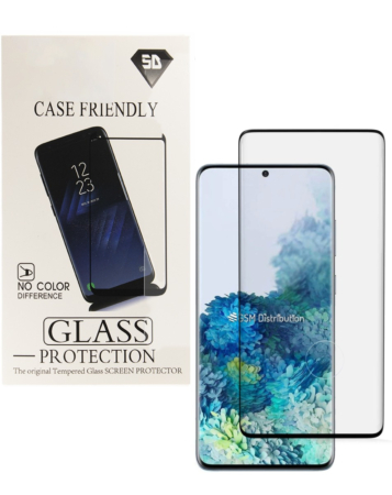 Buy the clear tempered glass for the Galaxy S20, case-friendly, 3D curved, single piece.