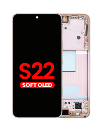 OLED Assembly with Frame for Galaxy S22 (S901) (PINK GOLD) (Aftermarket OLED)