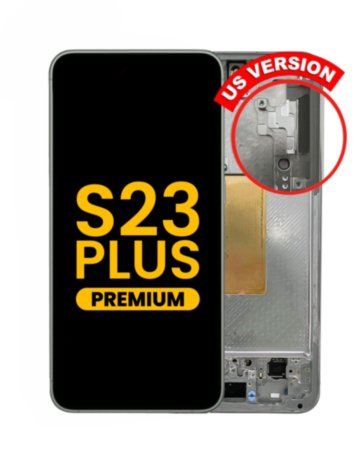 Stock up on the OLED assembly with frame for Galaxy S23 Plus 5G S916 in lime. US version, premium refurbished.