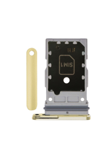 Purchase the Dual SIM Card Tray for Galaxy S24 or S24 Plus in amber yellow.
