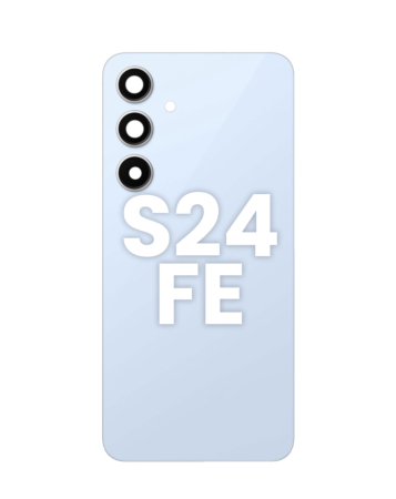 Purchase the Back Glass with Adhesive for Galaxy S24 FE with no logo in Blue.
