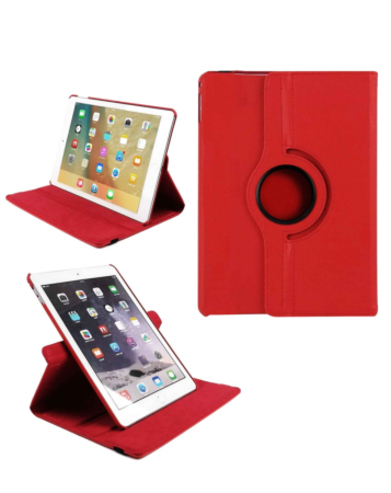 Universal 12"  360 Degree Rotating Leather Swivel Stand Case- RED (Only Ground Shipping)