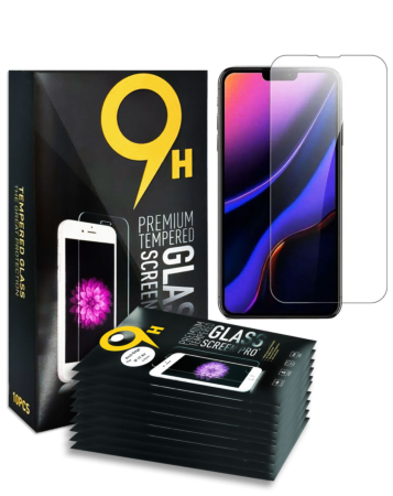 Stock up on the Clear Tempered Glass for iPhone 13 Mini 2.5D, Pack of 10.
