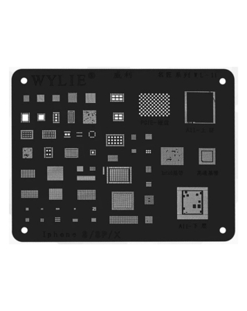 WYLIE CPU BGA Reballing Stencil for iPhone 11 Series / A13 (Black) (Not Returnable)