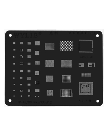 WYLIE CPU BGA Reballing Stencil for iPhone 12 Series (Black) (Not Returnable)