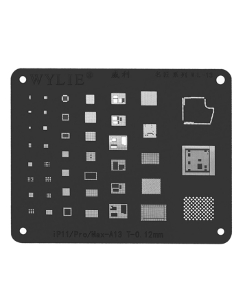 WYLIE CPU BGA Reballing Stencil for iPhone 11 Series (Black) (Not Returnable)