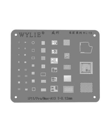 WYLIE BGA Reballing Stencil for iPhone 11 / 11P / 11PM (Silver) (Not Returnable)