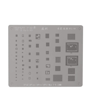 WYLIE BGA Reballing Stencil for iPhone 14 / 14Mini / 14P / 14PM (Silver)
