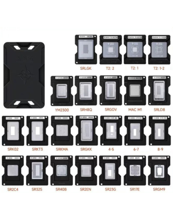 XinZhiZao CPU BGA Reballing Stencil Kit For MacBook/Notebook (23 Pcs Set) (Not Returnable) (Only Ground Shipping)