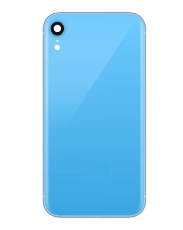 Shop the Back Glass with Camera Lens for iPhone XR in Blue without logo.

