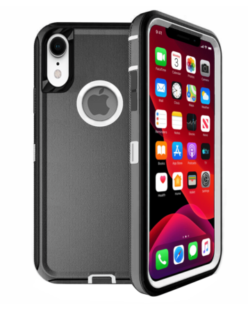 Heavy Duty Case for iPhone XR (BLACK & WHITE) (Only Ground Shipping)
