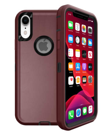 Heavy Duty Case for iPhone XR (MAROON & BLACK) (Only Ground Shipping)