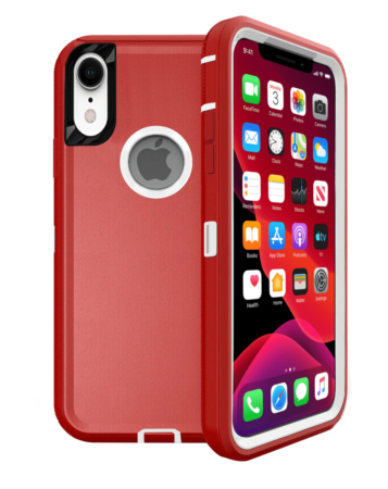 Heavy Duty Case for iPhone XR (RED & WHITE) (Only Ground Shipping)