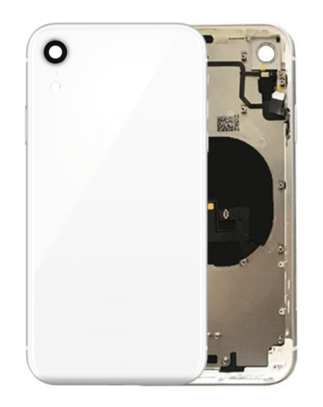 Grab the wholesale deals on the Back Housing Frame with Small Components Pre-Installed for iPhone XR in white, without logo.