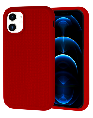 Dual Layer Serrated Case - RED for iPhone XR (Only Ground Shipping)