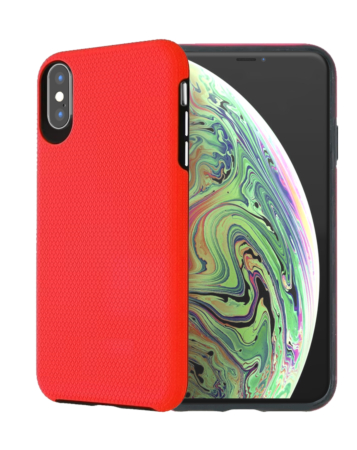 Shock Absorption Protective Dual Layer Case - RED for iPhone XS Max (Only Ground Shipping)
