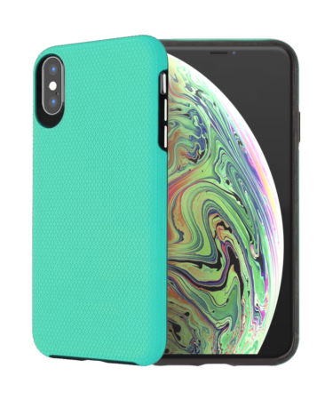 Shock Absorption Protective Dual Layer Case - TEAL for iPhone XS Max (Only Ground Shipping)