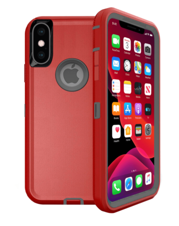 Heavy Duty Case for iPhone XS Max (RED & GRAY) (Only Ground Shipping)