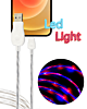 Visible USB A-L Non-MFI Glowing LED Fast Charging Cable (BLUE & RED) (3ft) (10W) (Only Ground Shipping)