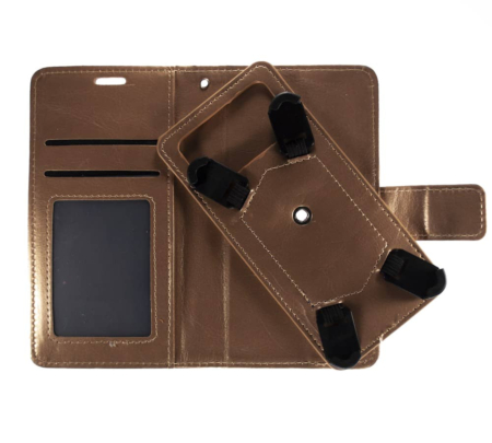 YUW-Small (4.5"-4.8") Universal Wallet Case with 360 Degree Rotating  Swivel Stand - GOLD (Only Ground Shipping)